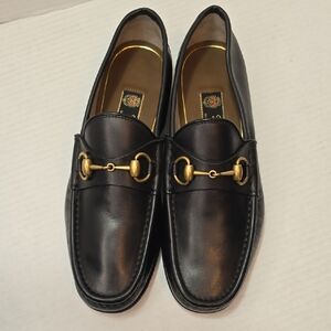 GUCCI Horsebit 1953 Men's Black Leather Loafers